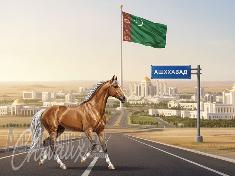 Achgabat, capitale mondiale de l'akhal-teke, le � cheval d'or �