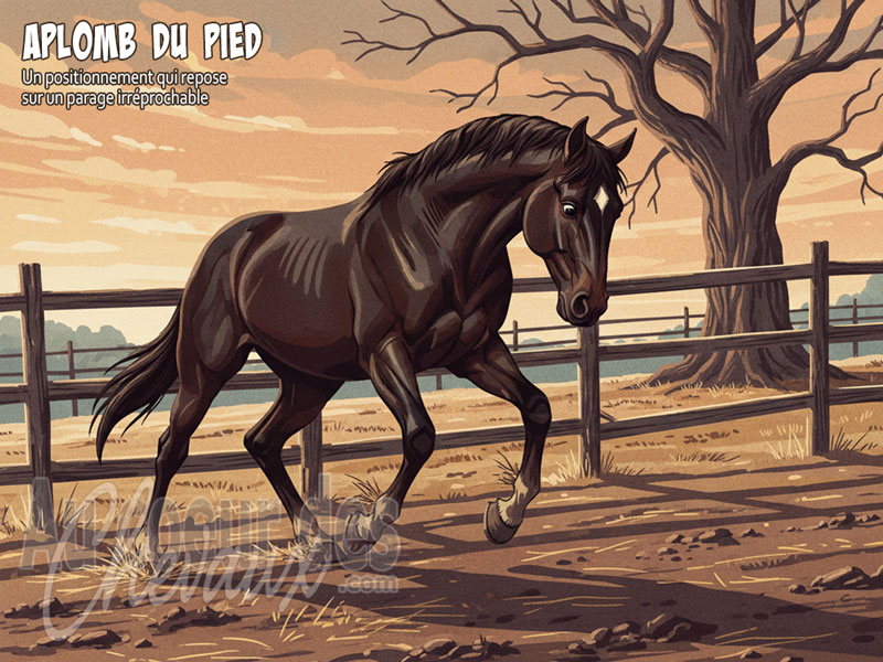 Un cheval noir dans un paddock pos� sur ses post�rieurs lors d'un d�marrage au galop 