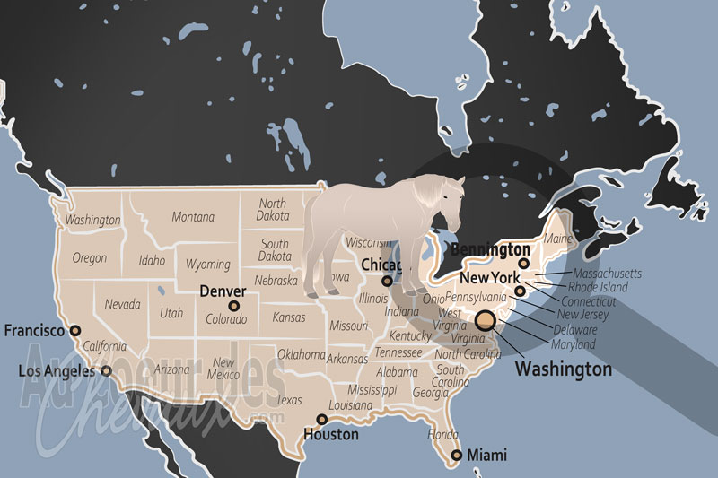 La localisation de Bennington aux �tats Unis