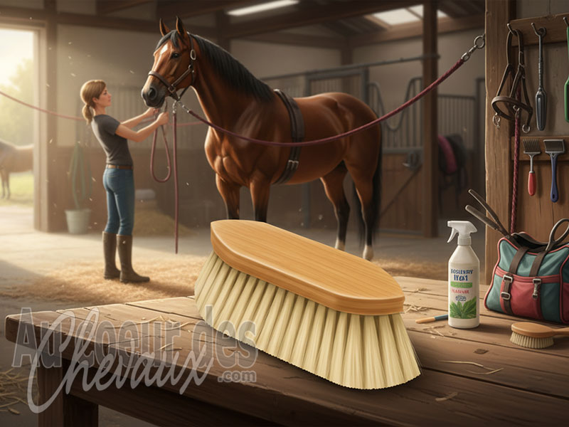 Le Bouchon pour le cheval, l'outil de r�f�rence pour le nettoyage et la stimulation cutan�e