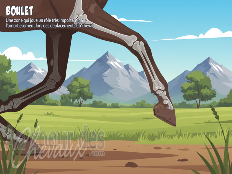 Une vue des membres ant�rieurs d'un cheval sur un chemin naturel, avec en transparence, les os du squelette