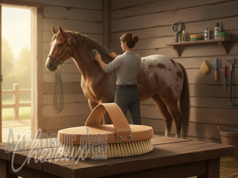 La Brosse douce pour le cheval, outil de finition et de soin cutan� du cheval