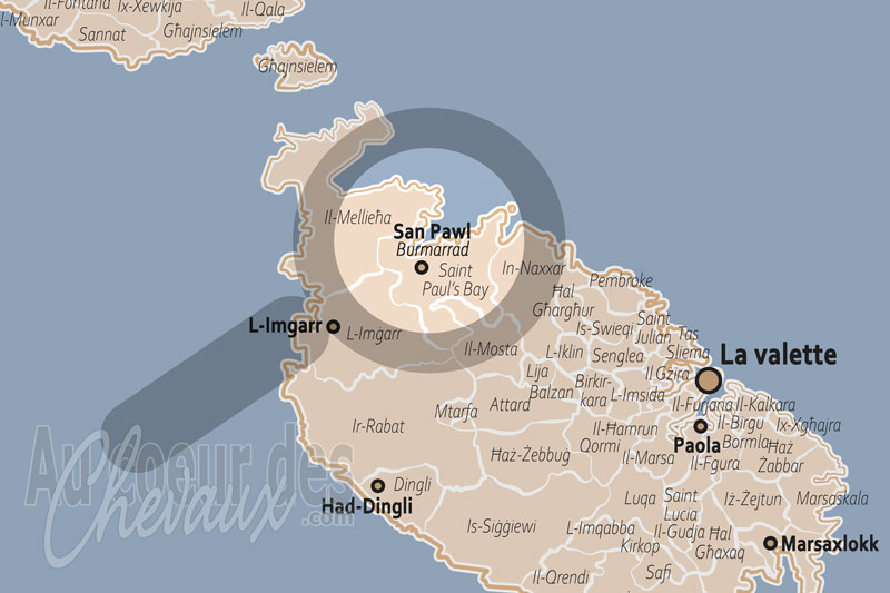 La localisation de Burmarrad � Malte