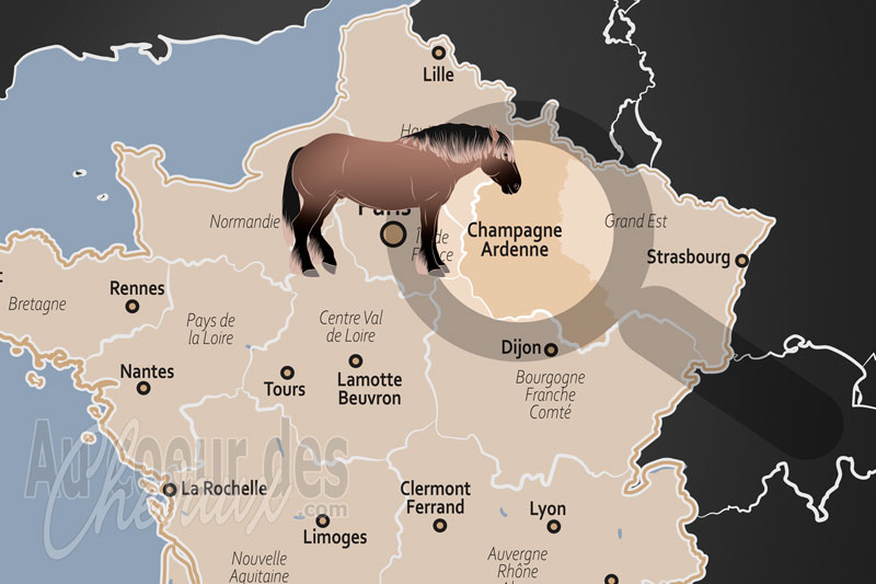 La localisation de la Champagne Ardenne en France
