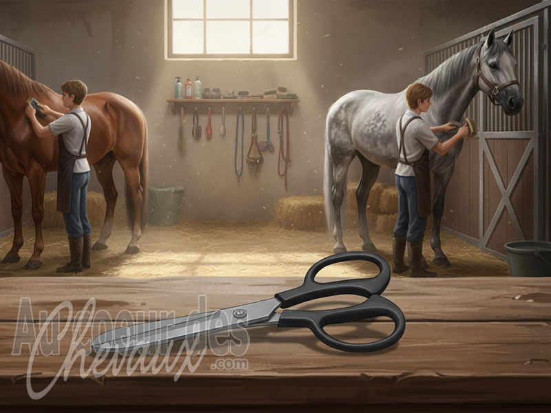 Les Ciseaux de pansage pour le cheval, outils de pr�cision pour le soin et l'esth�tique �quine