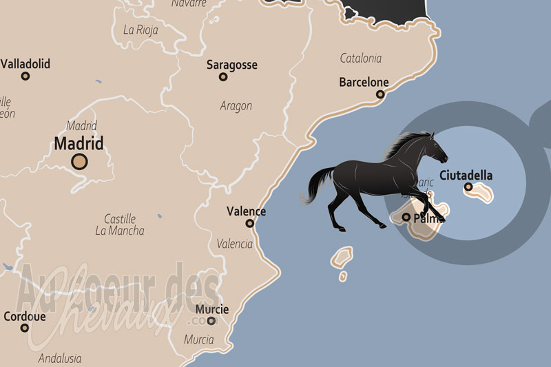 La localisation dans le pays de Ciutadella de Menorca en Espagne