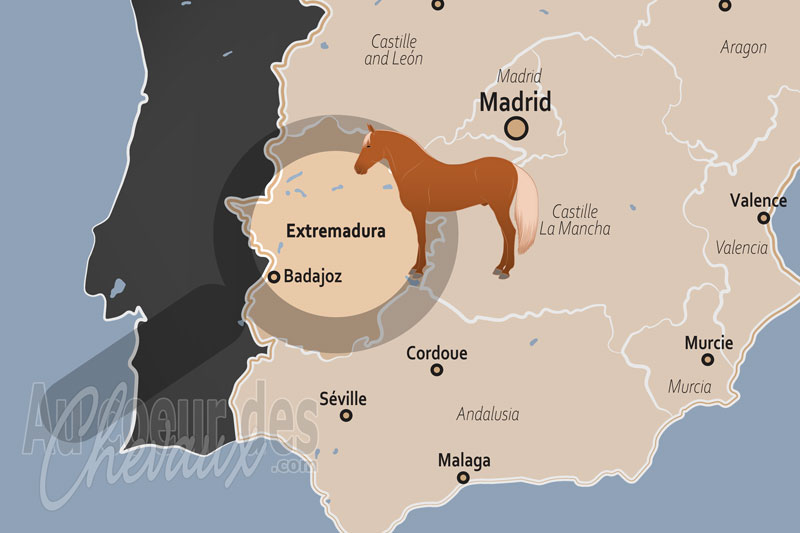 La localisation de la Communaut� Autonome d'Estr�madure en Espagne