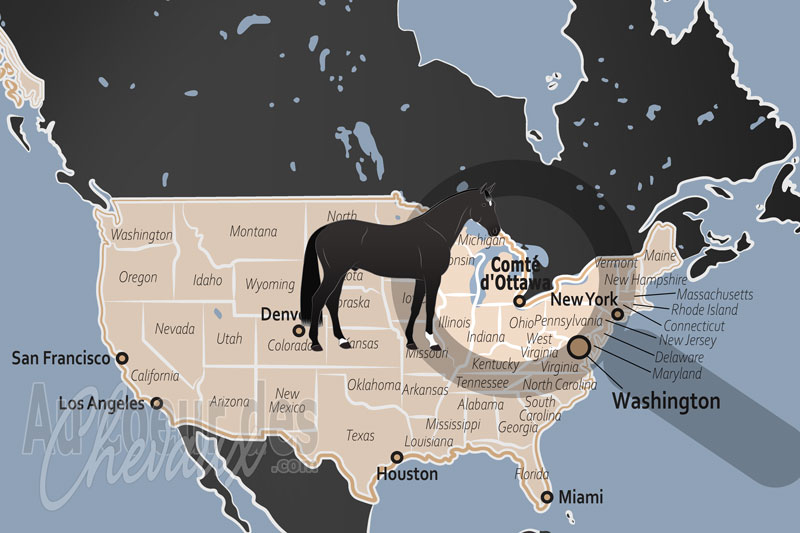 La localisation du Comt� d'Ottawa aux �tats Unis