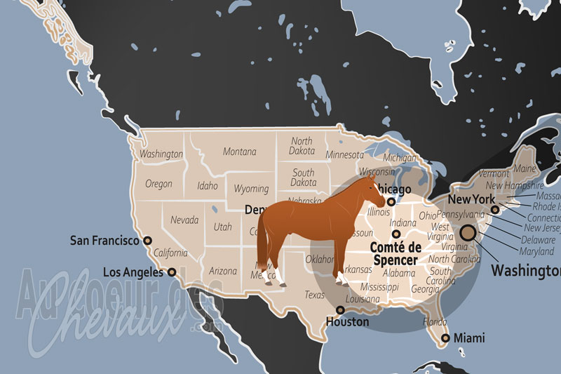 La localisation du Comt� de Spencer aux �tats Unis