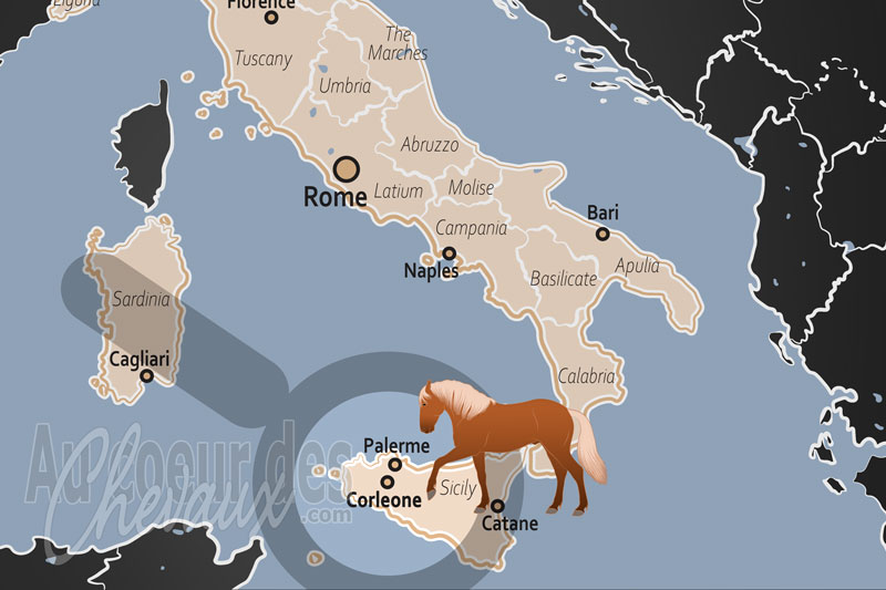 La localisation de Corleone en Italie