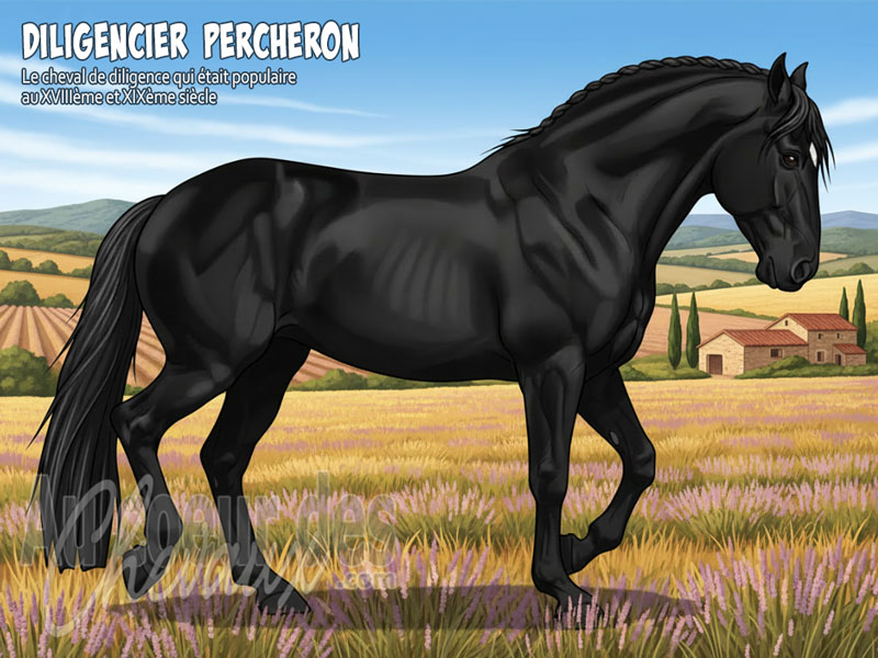 Le Cheval Diligencier Percheron, le ma�tre du trot et du transport rapide
