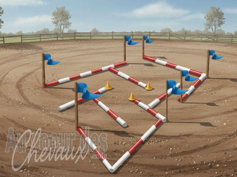 Le Dispositif du labyrinthe pour le cheval, analyse de la pr�cision directionnelle, du calme et de la conscience corporelle