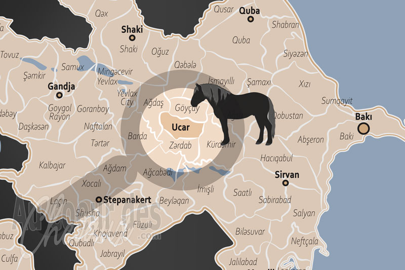 La localisation du District d'Ucar en Azerba�djan