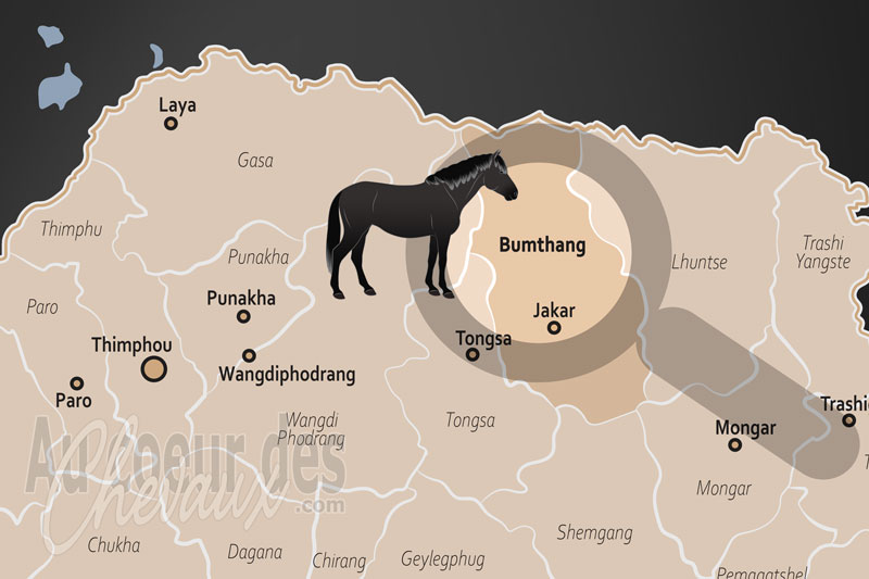 La localisation du District de Bumthang au Bhoutan