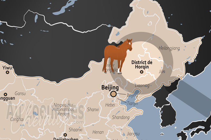 La localisation du District de Horqin en Chine