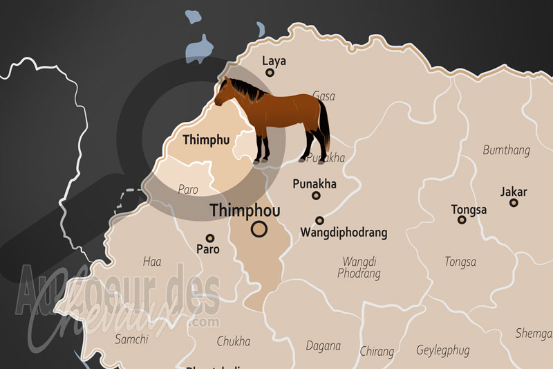La localisation du District de Thimphu au Bhoutan