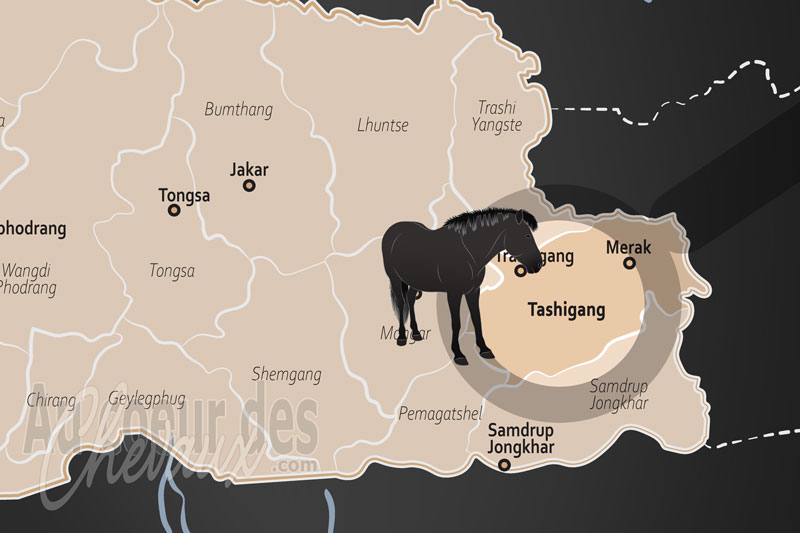 La localisation du District de Trashigang au Bhoutan