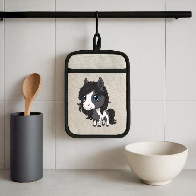 Un dessin de style chibi du cheval Abaco Barbe