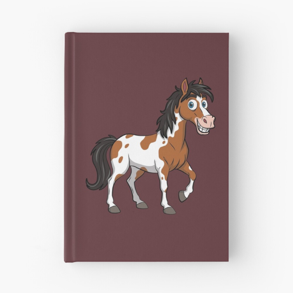 Un dessin cartoon d'un cheval Abaco Barbe pie