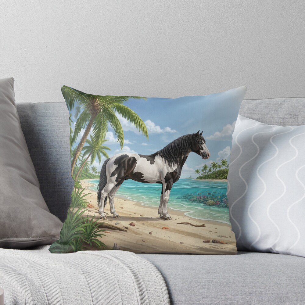 Un cheval Abaco Barbe et un paysage des Bahamas