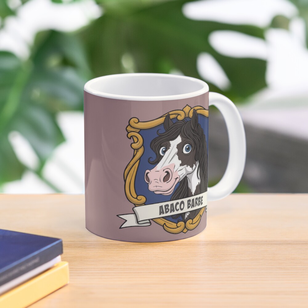 La caricature du cheval Abaco Barbe dans un blason