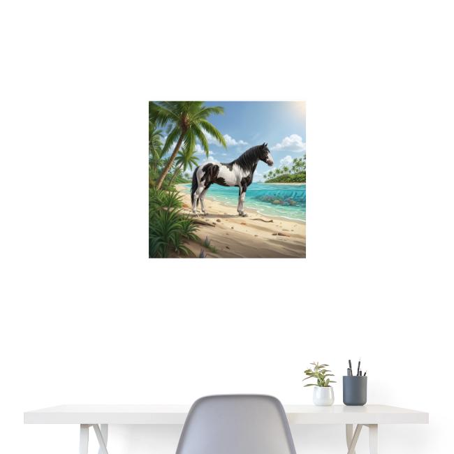 Un cheval Abaco Barbe et un paysage des Bahamas