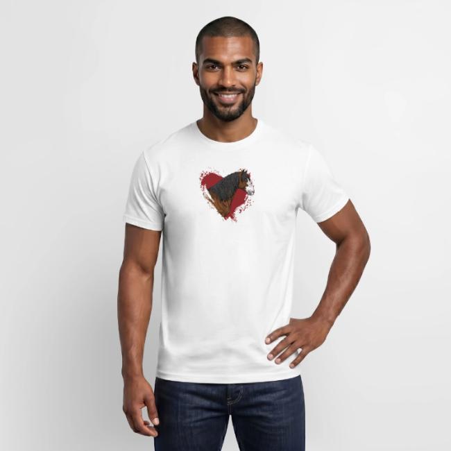 La t�te du cheval Abaco Barbe et un coeur rouge