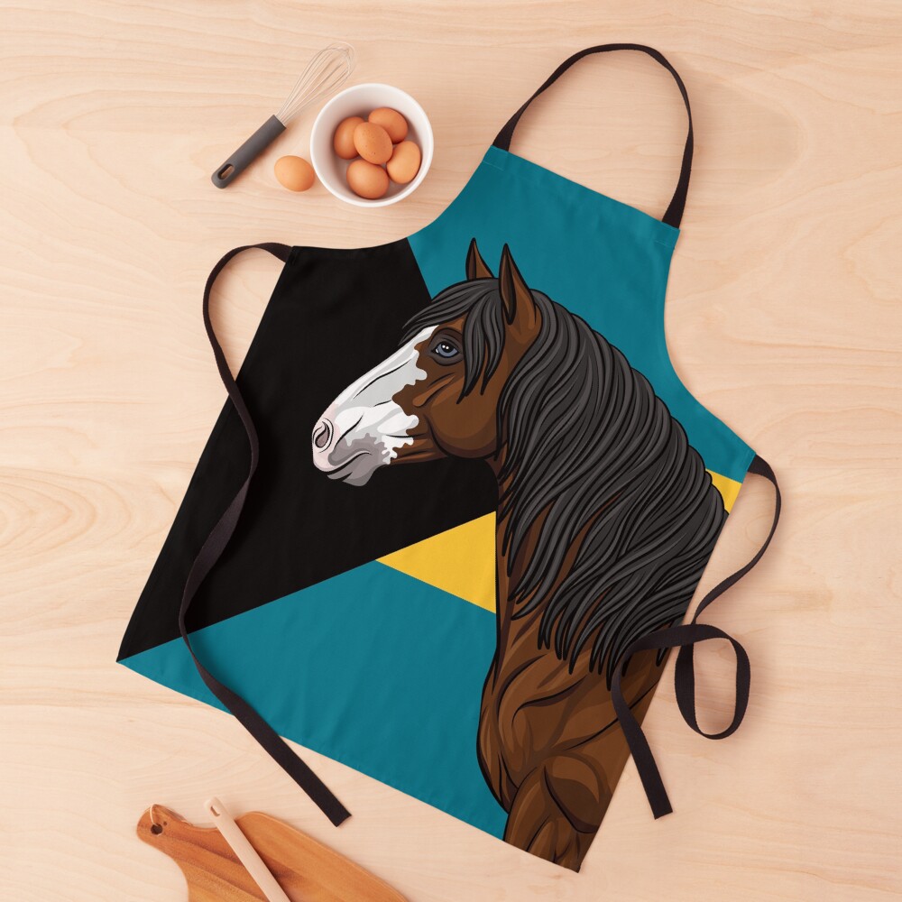 La t�te du cheval Abaco Barbe et le drapeau de Bahamas