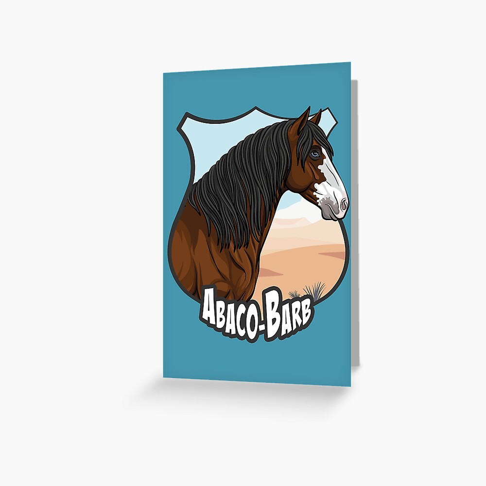 La t�te du cheval Abaco Barbe, un �cusson et un paysage