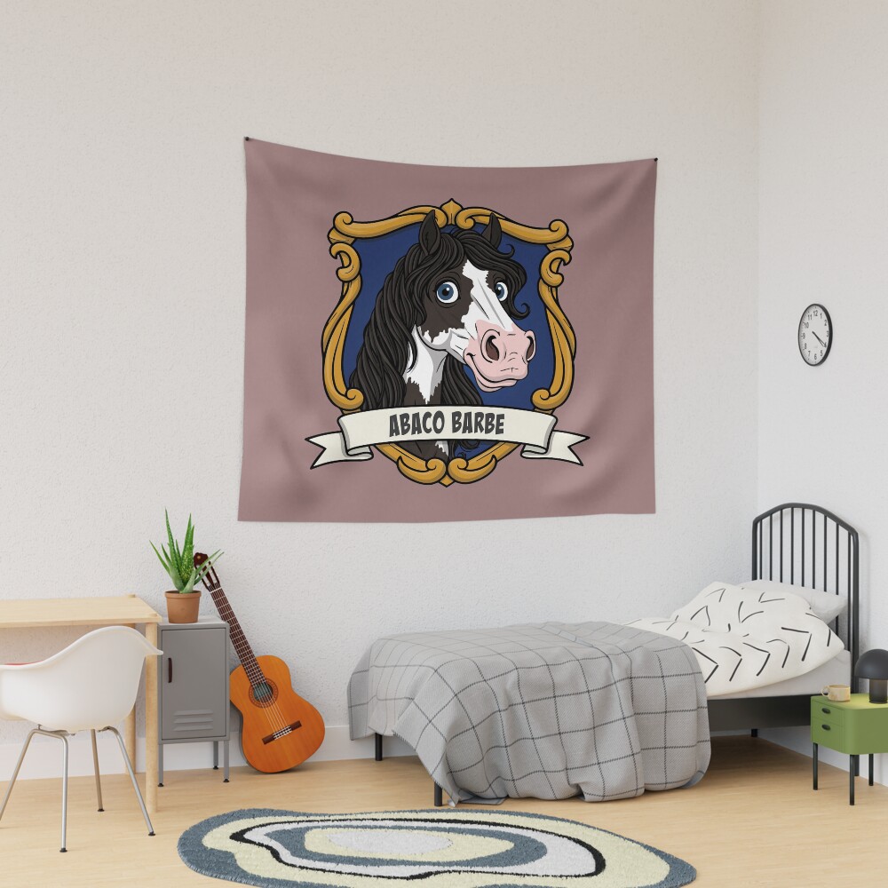 La caricature du cheval Abaco Barbe dans un blason