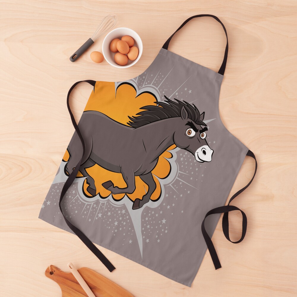 Une caricature cartoon d'un cheval Abaga au galop