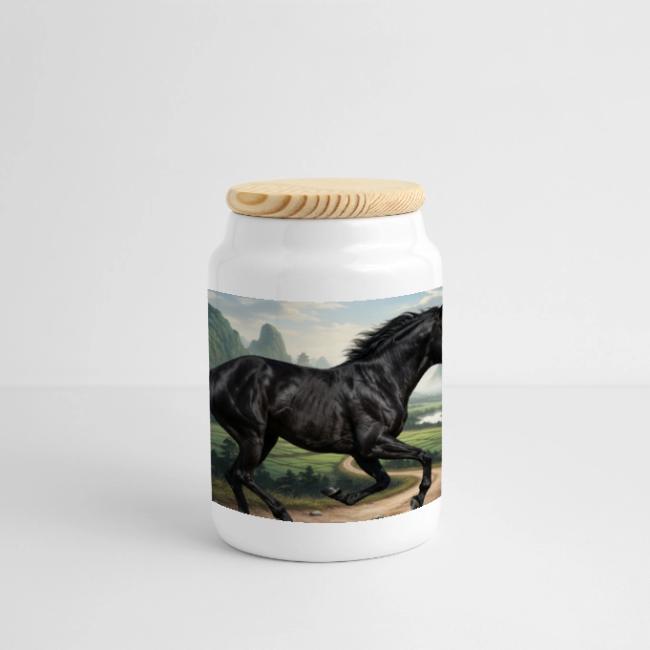 Le cheval Abaga et un paysage de Chine