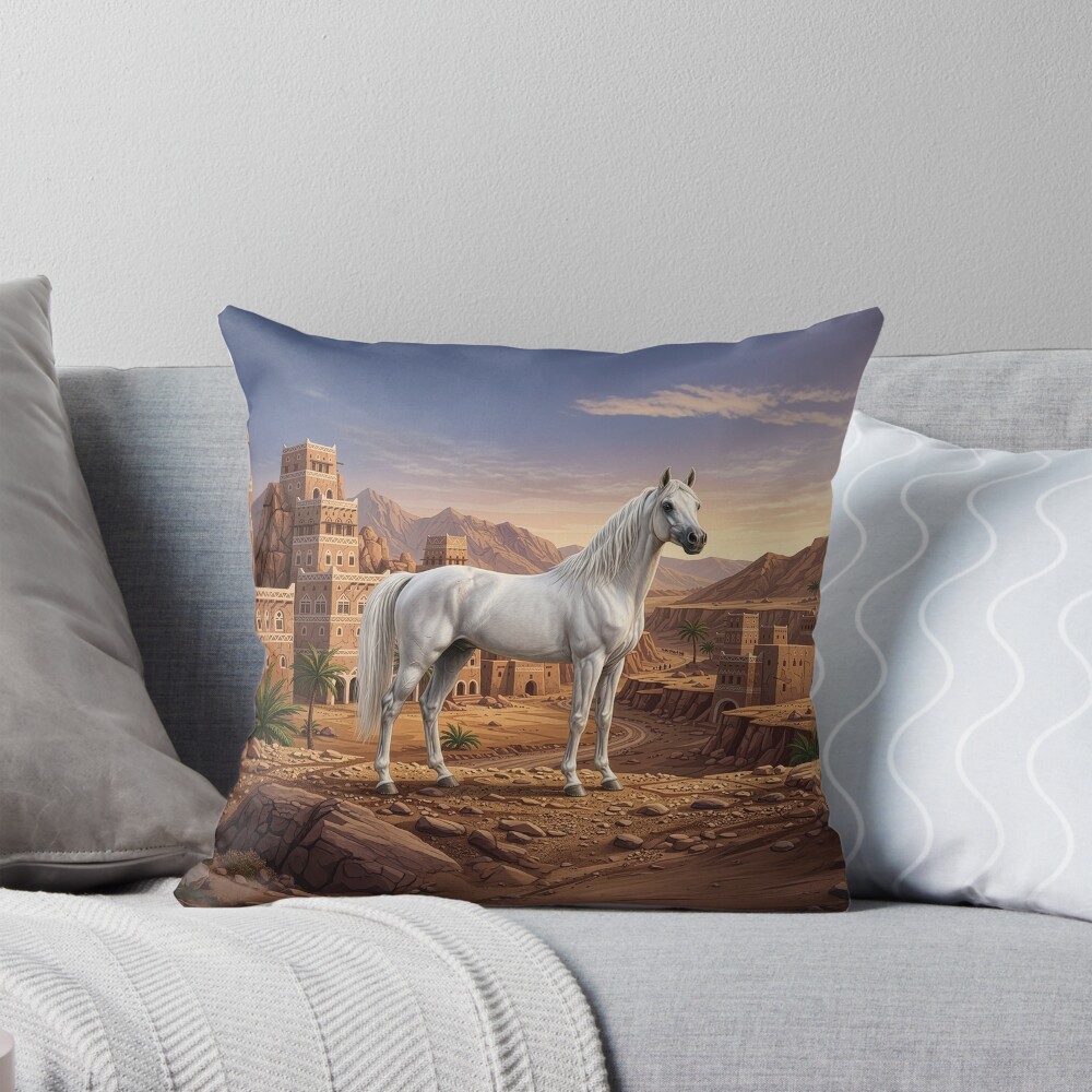 Un cheval Abbayan et un paysage du Y�men