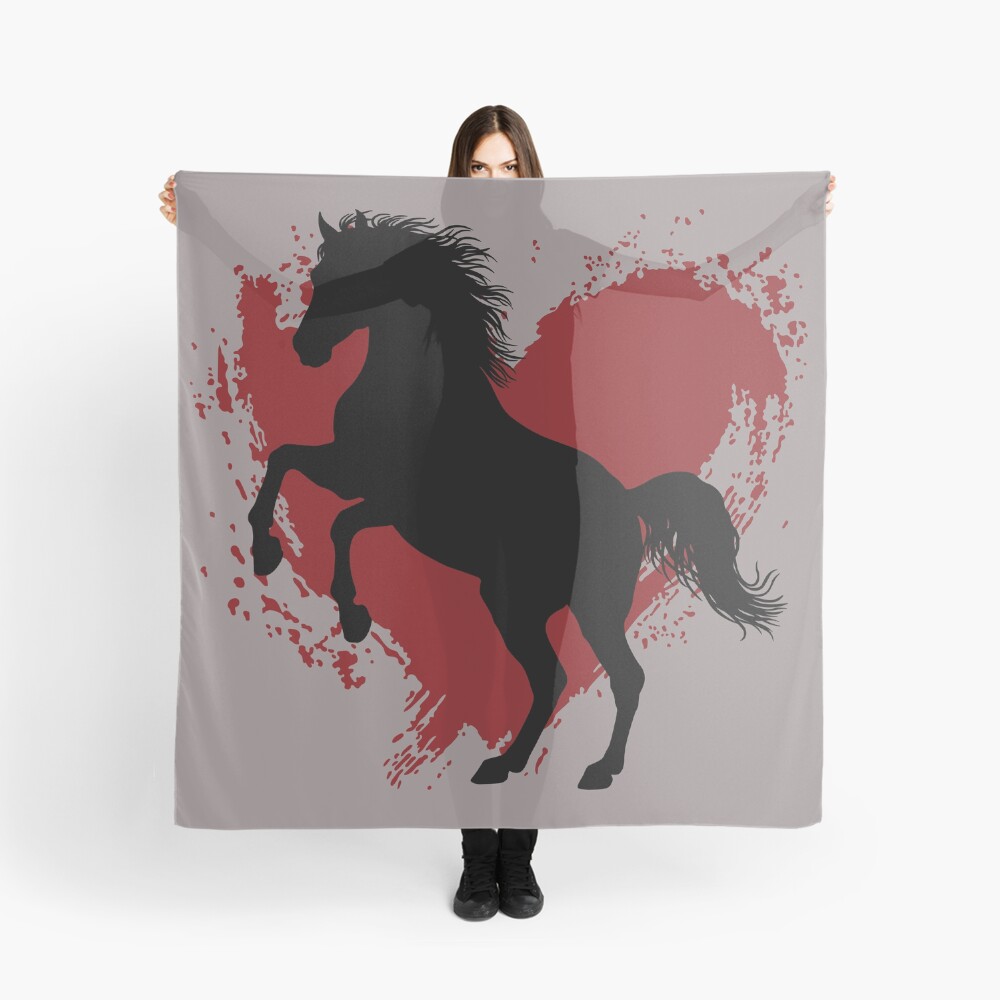 La silhouette du cheval Abbayan cabr� et un coeur