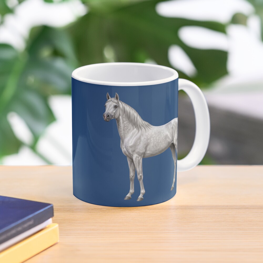 Un cheval Arabe gris de la lign�e Abbayan