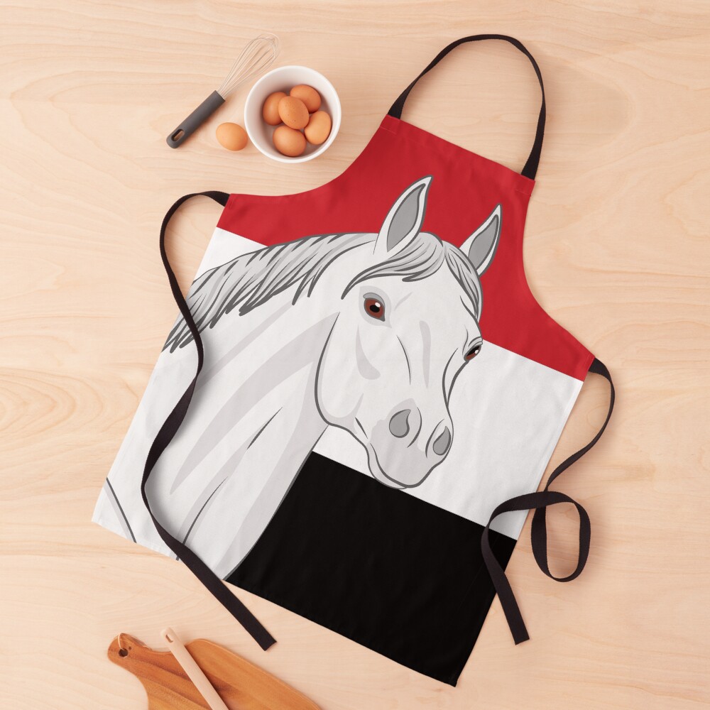 La t�te d'un cheval Abbayan et le drapeau du Y�men