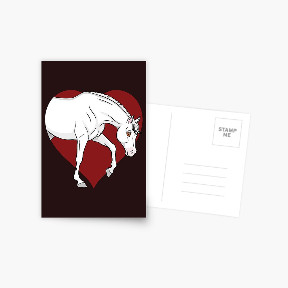 Un dessin manga d'un cheval Abbayan et un coeur
