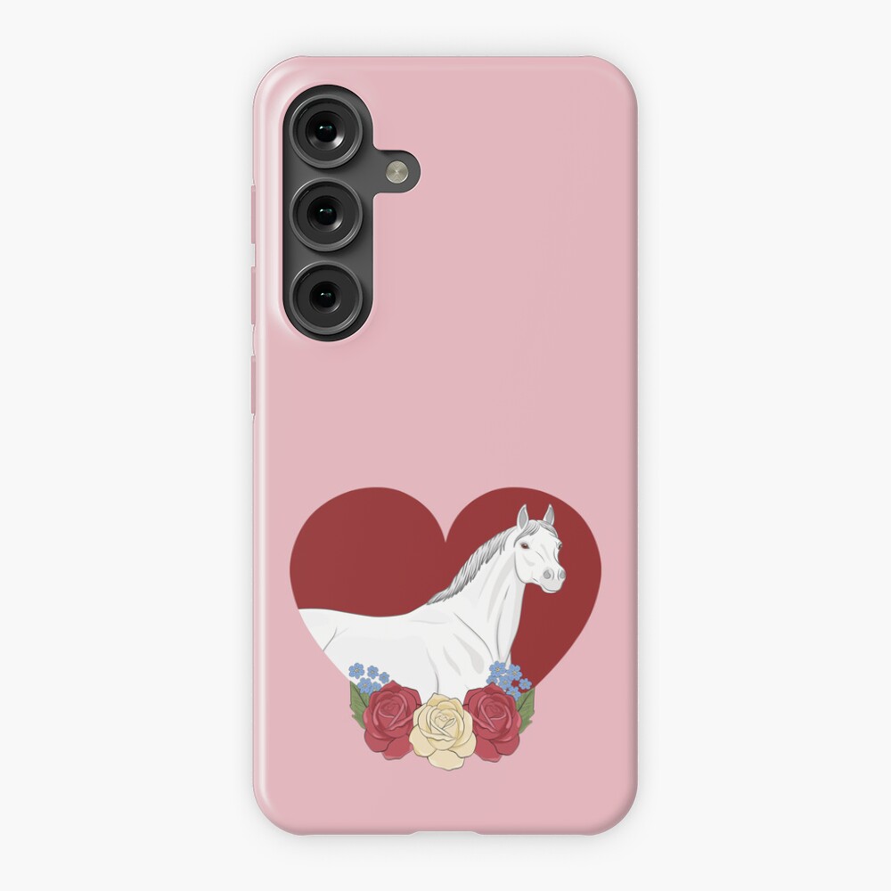 Un cheval Abbayan, des fleurs et un coeur rouge