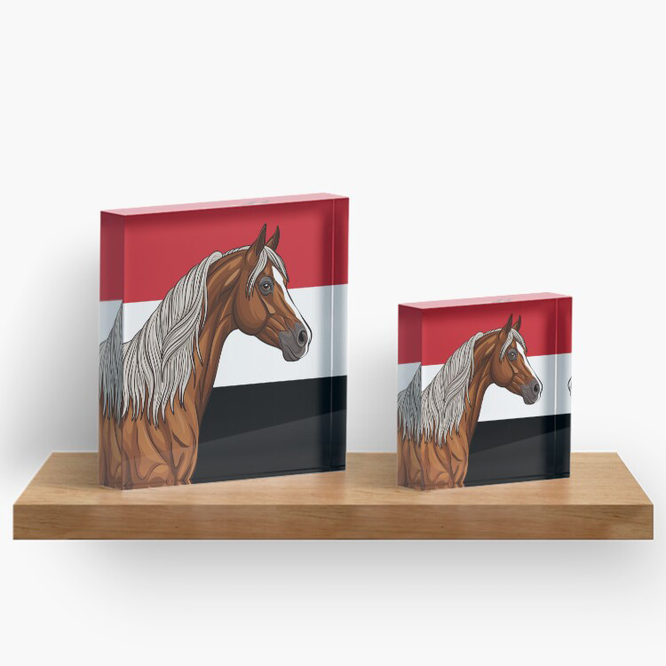Un cheval Abou'Ourquob et le drapeau du Y�men