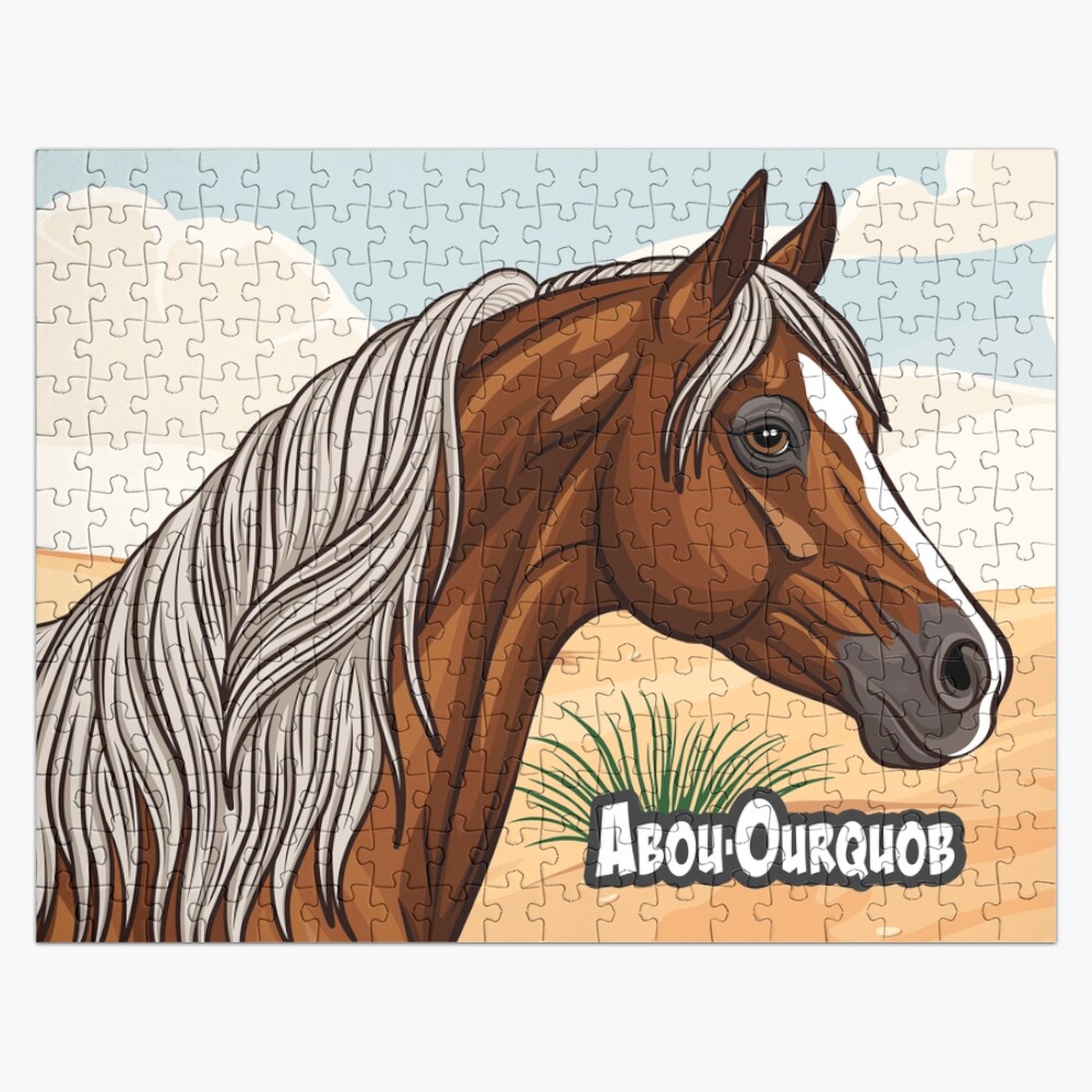 Un cheval Arabe Abou'Ourquob, un �cusson et un d�sert