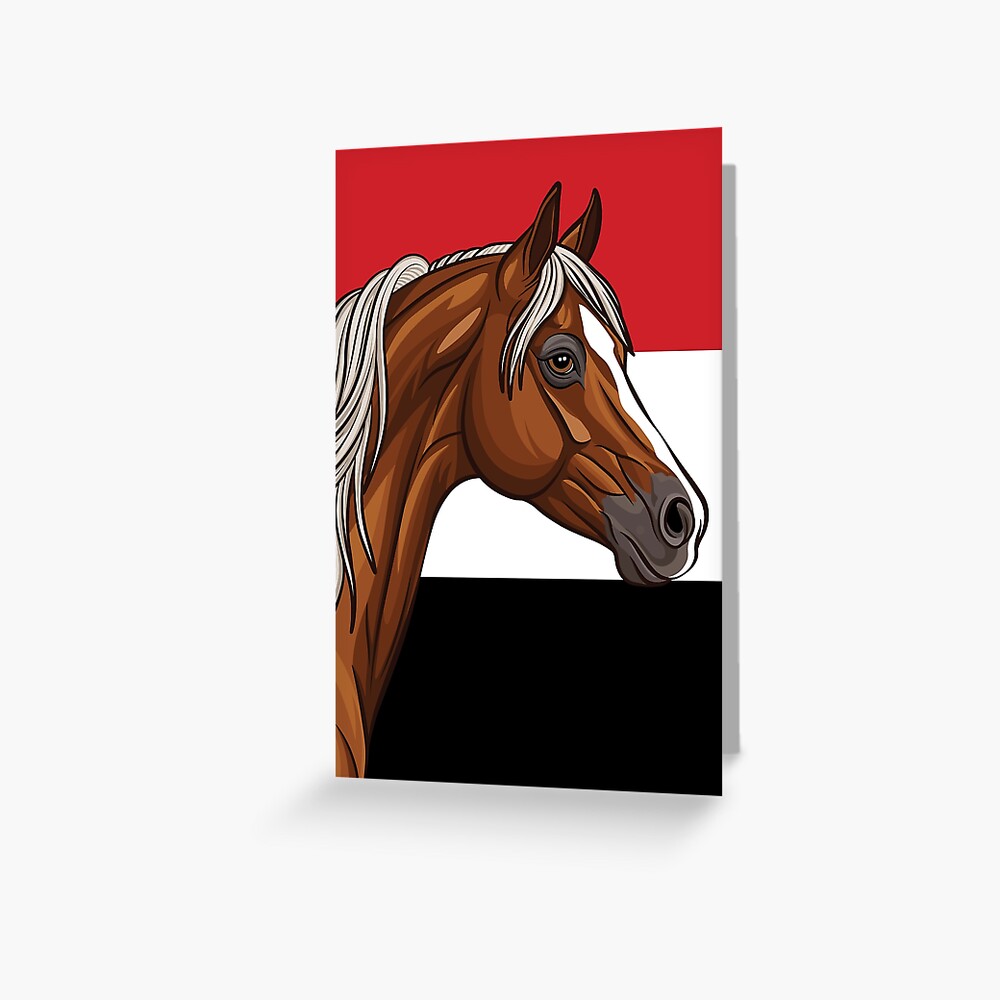 Un cheval Abou'Ourquob et le drapeau du Y�men