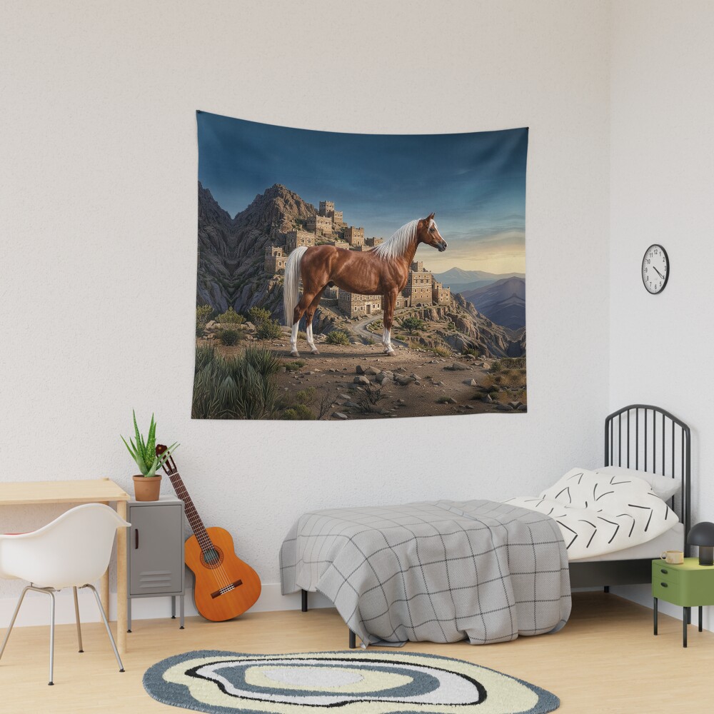 Le cheval Abou'Ourquob et un paysage du Y�men