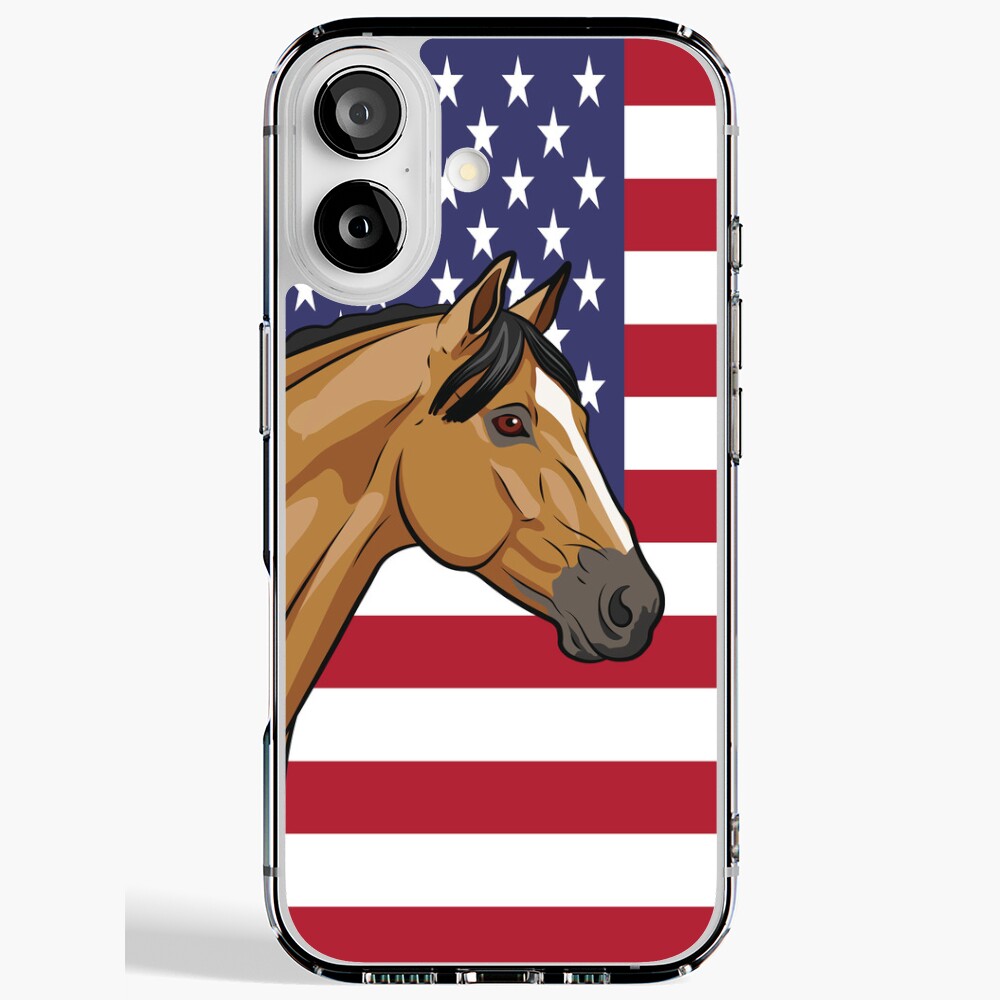 La t�te d'un cheval et le drapeaux des �tats Unis