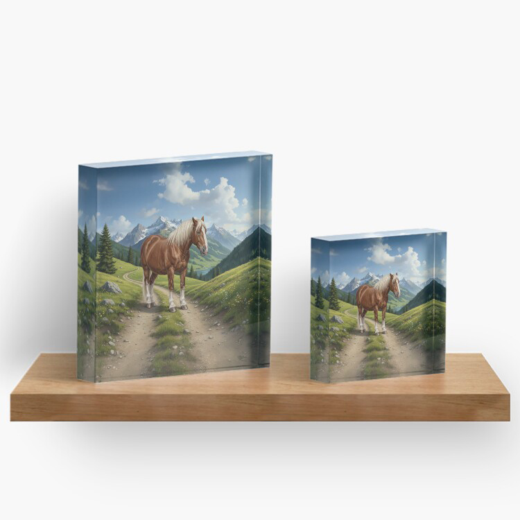Le cheval Abtenauer et un paysage de l'Autriche