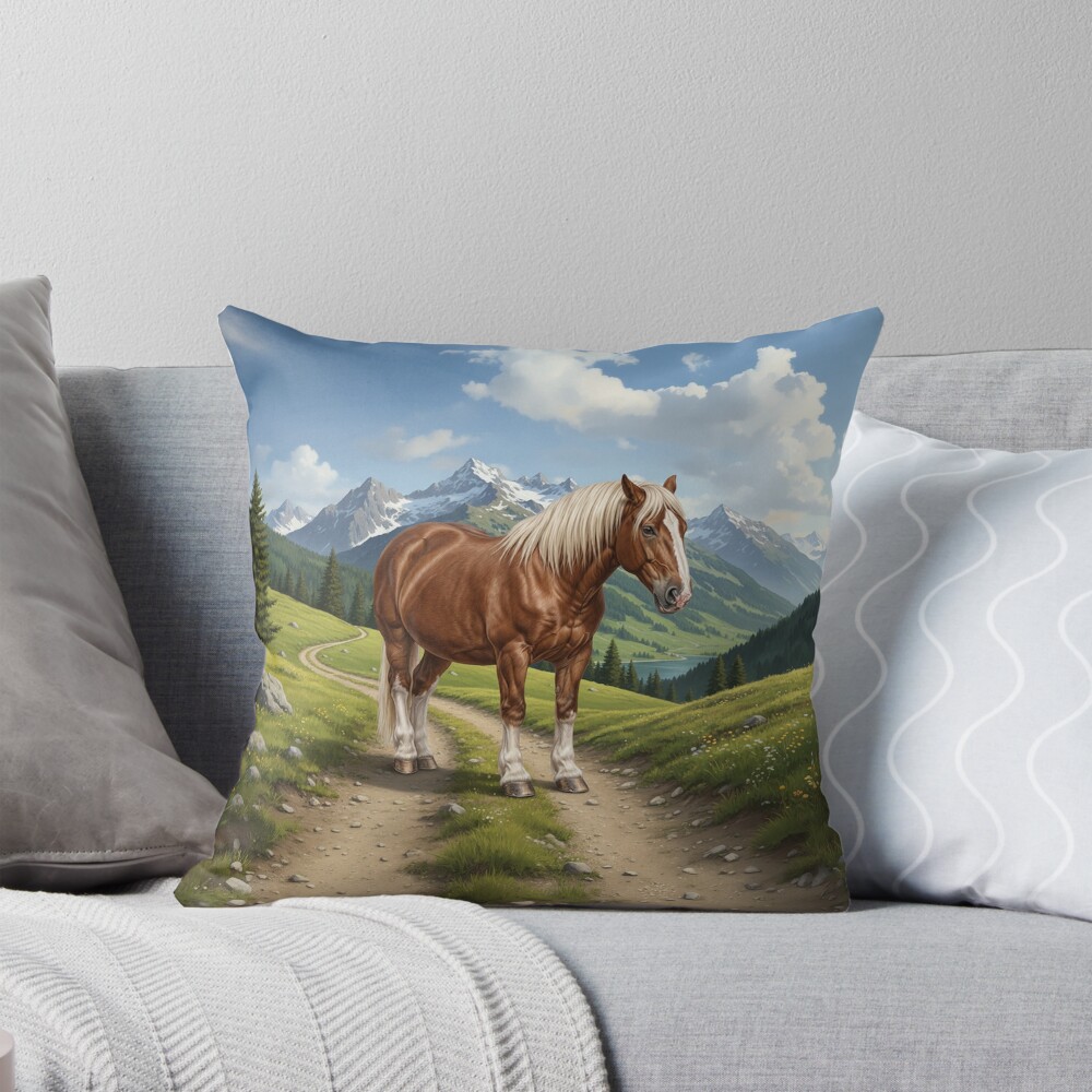 Le cheval Abtenauer et un paysage de l'Autriche