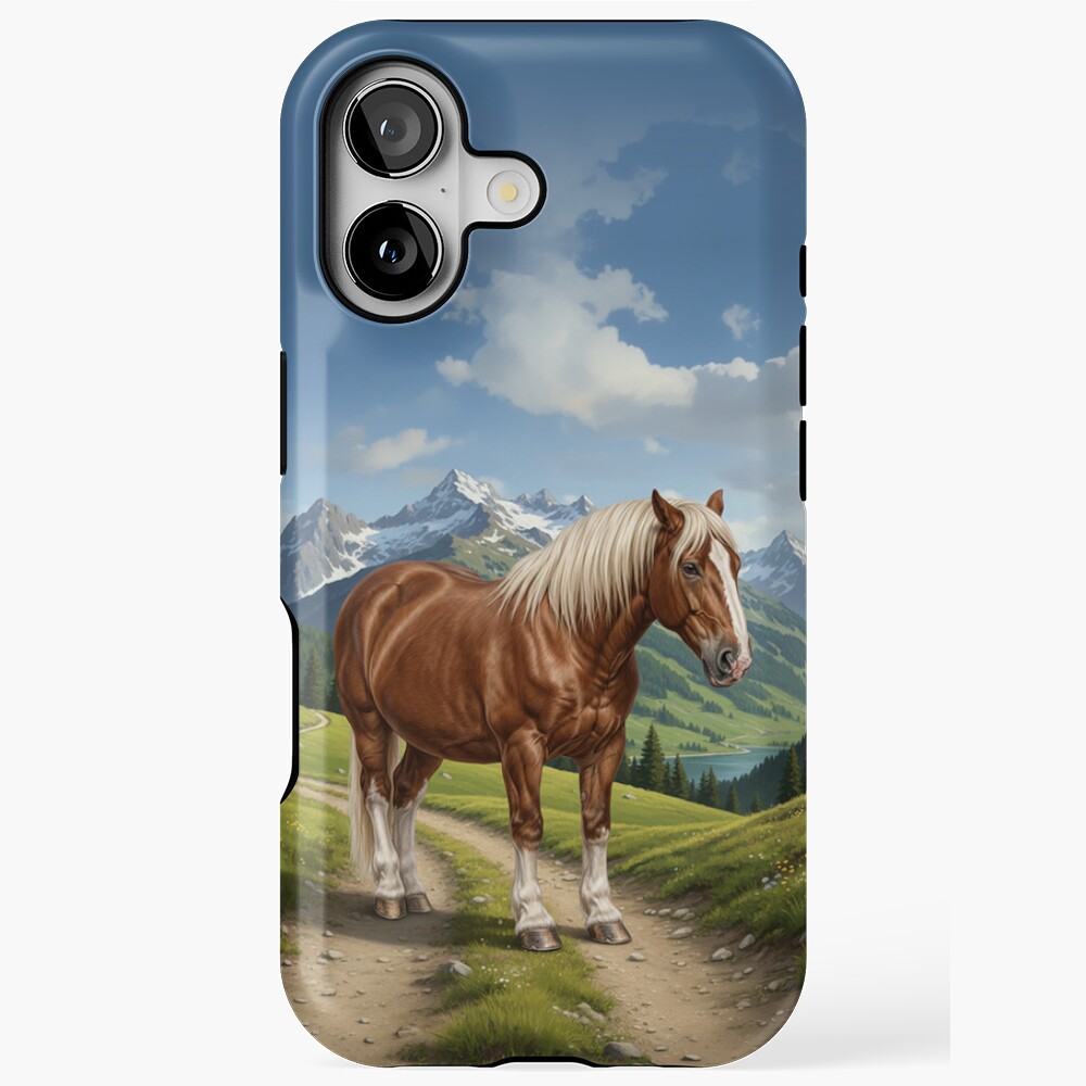 Le cheval Abtenauer et un paysage de l'Autriche