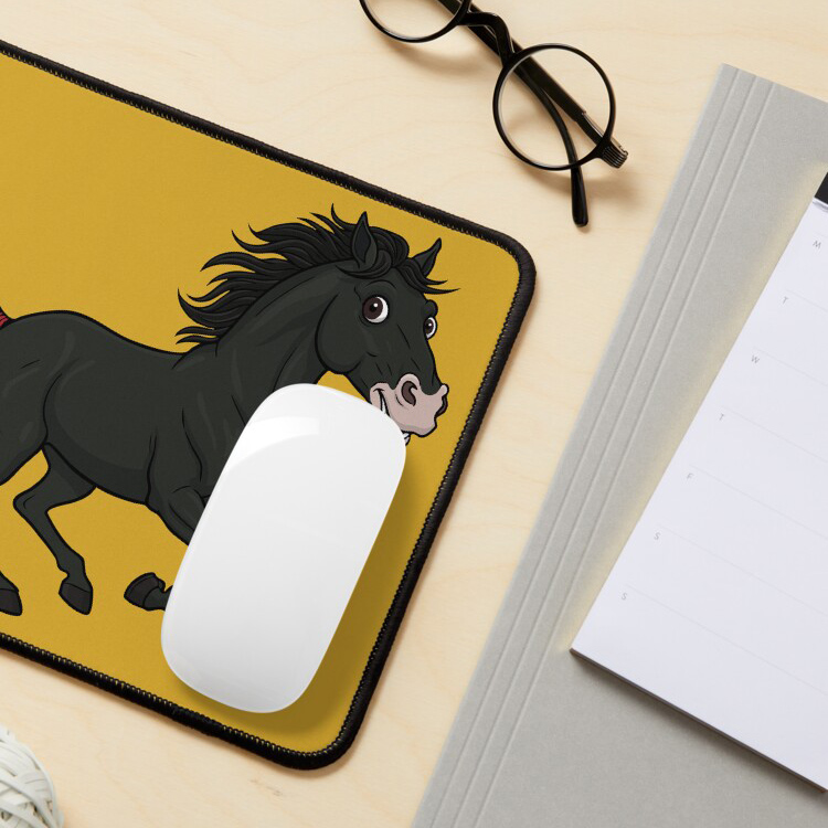 Une caricature d'un cheval Abaga noir