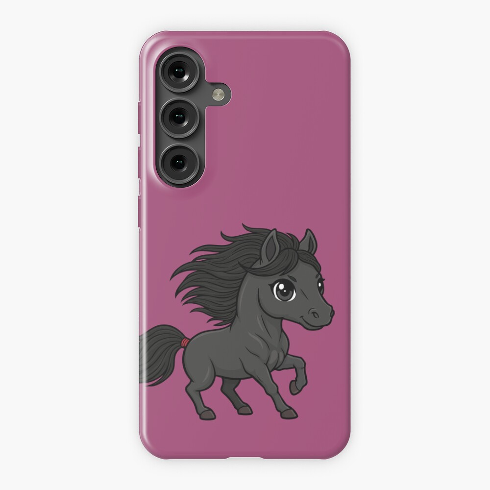 Un dessin de style chibi du cheval Abaga Noir
