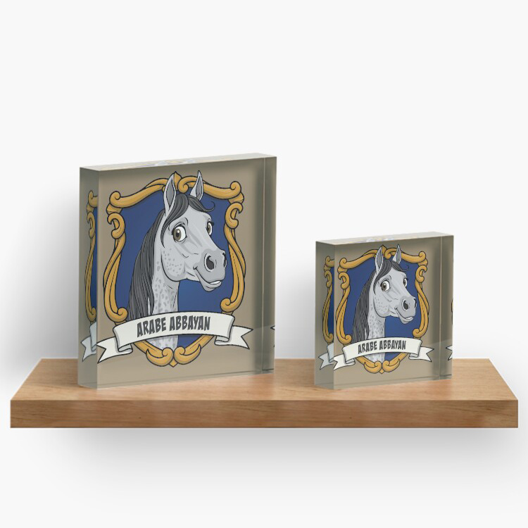 La caricature du cheval Arabe Abbayan dans un blason