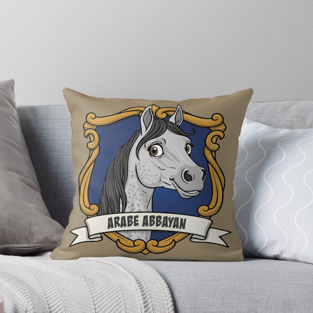 La caricature du cheval Arabe Abbayan dans un blason
